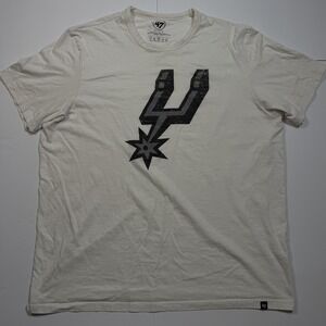 San Antonio Spurs Shirt Mens 2XL Off White Color NBA Short Sleeve Cotton Tee